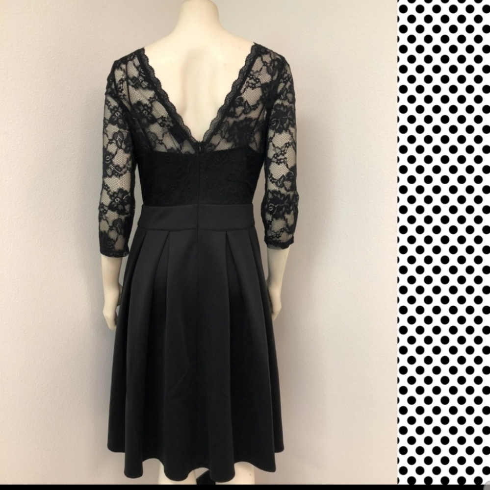 🚚NWT Muisol black lace 3/4 sleeve fit flare 2X